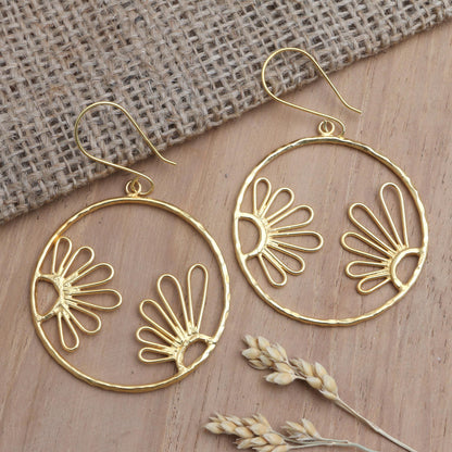 In Focus Gold-Plated Floral Dangle Earrings