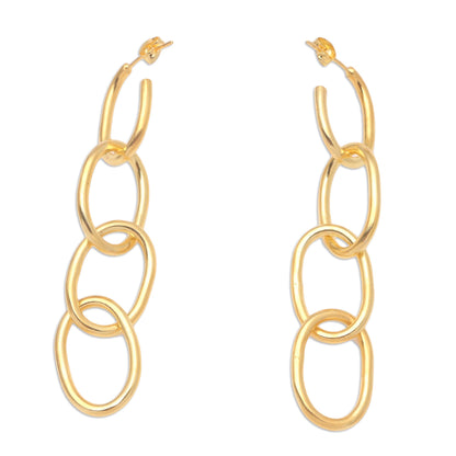 Chain of Attraction Gold-Plated Chain Link Dangle Earrings