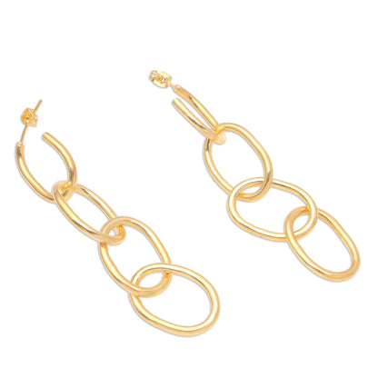 Chain of Attraction Gold-Plated Chain Link Dangle Earrings