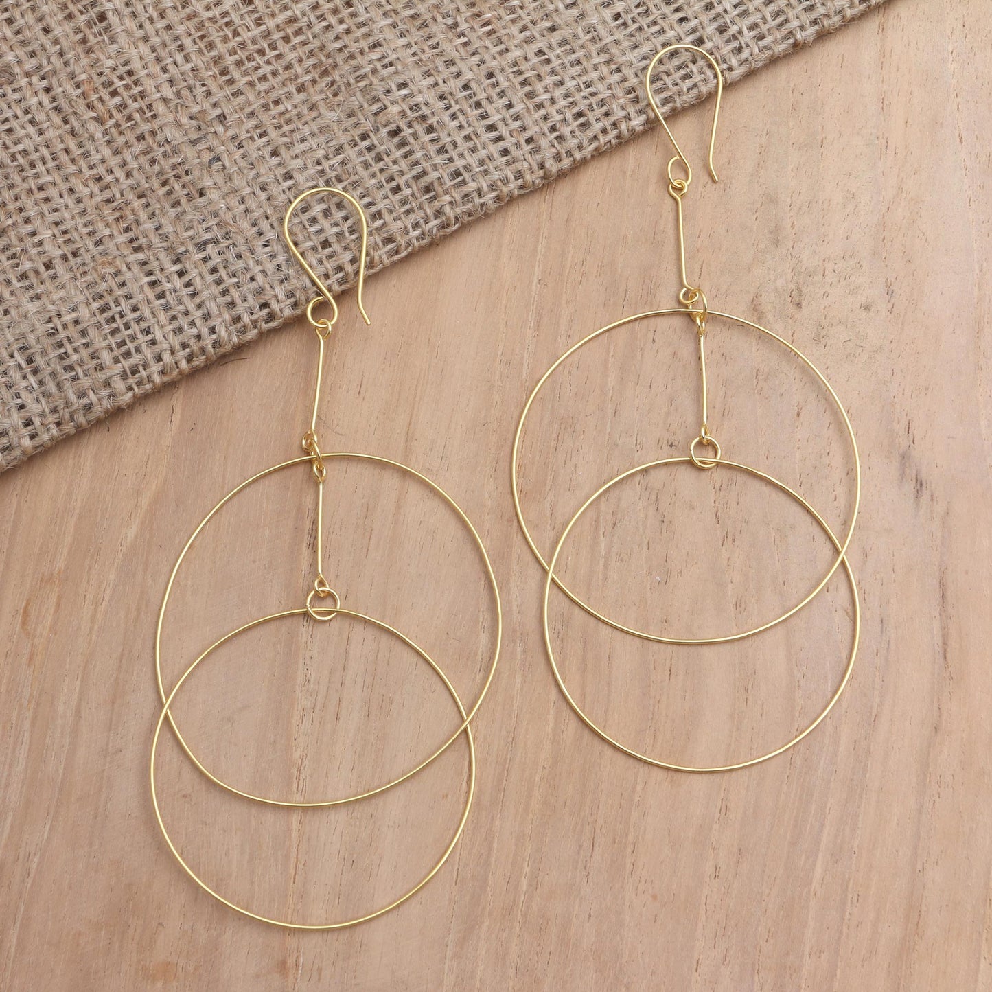 Layer Cake Handcrafted Gold-Plated Dangle Earrings