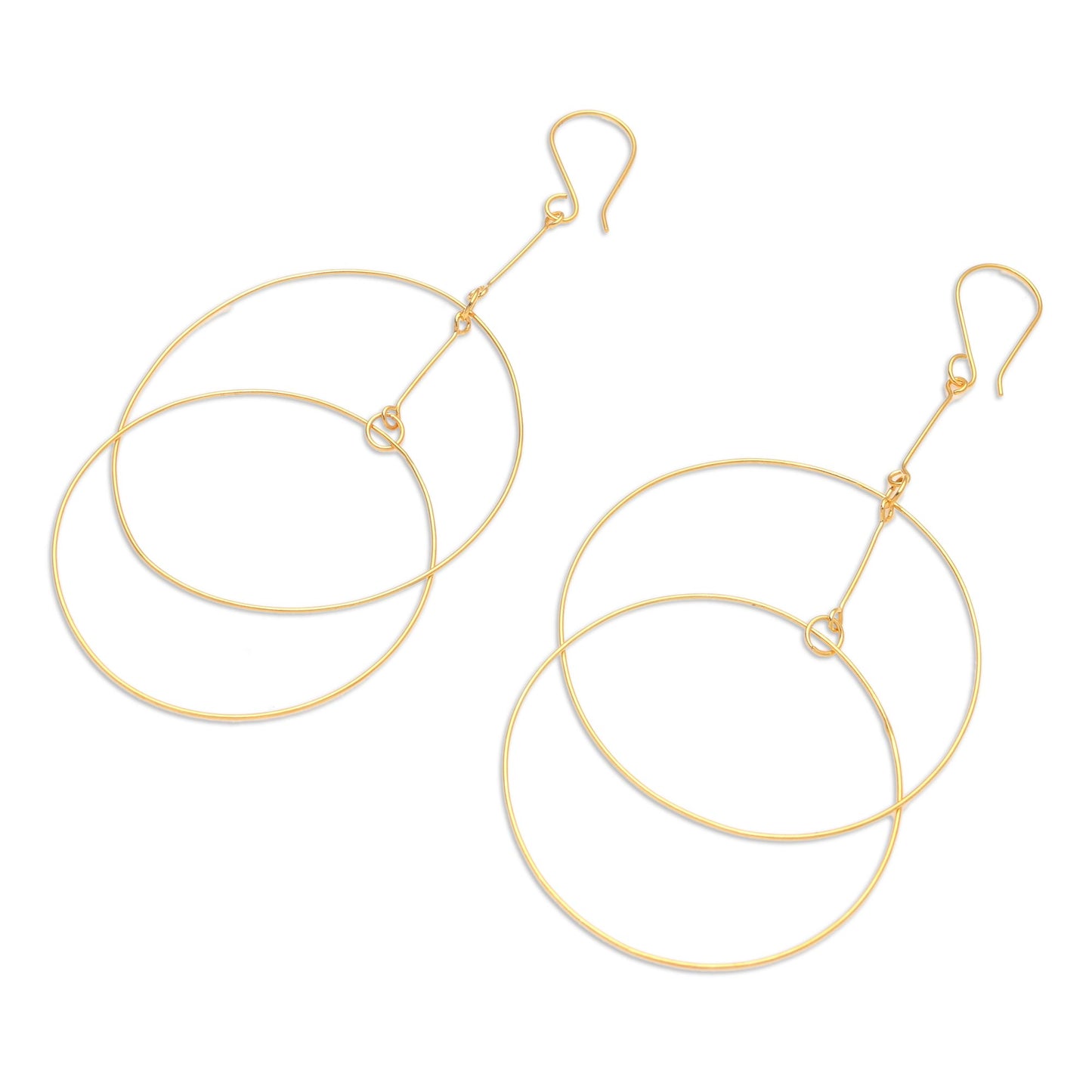 Layer Cake Handcrafted Gold-Plated Dangle Earrings