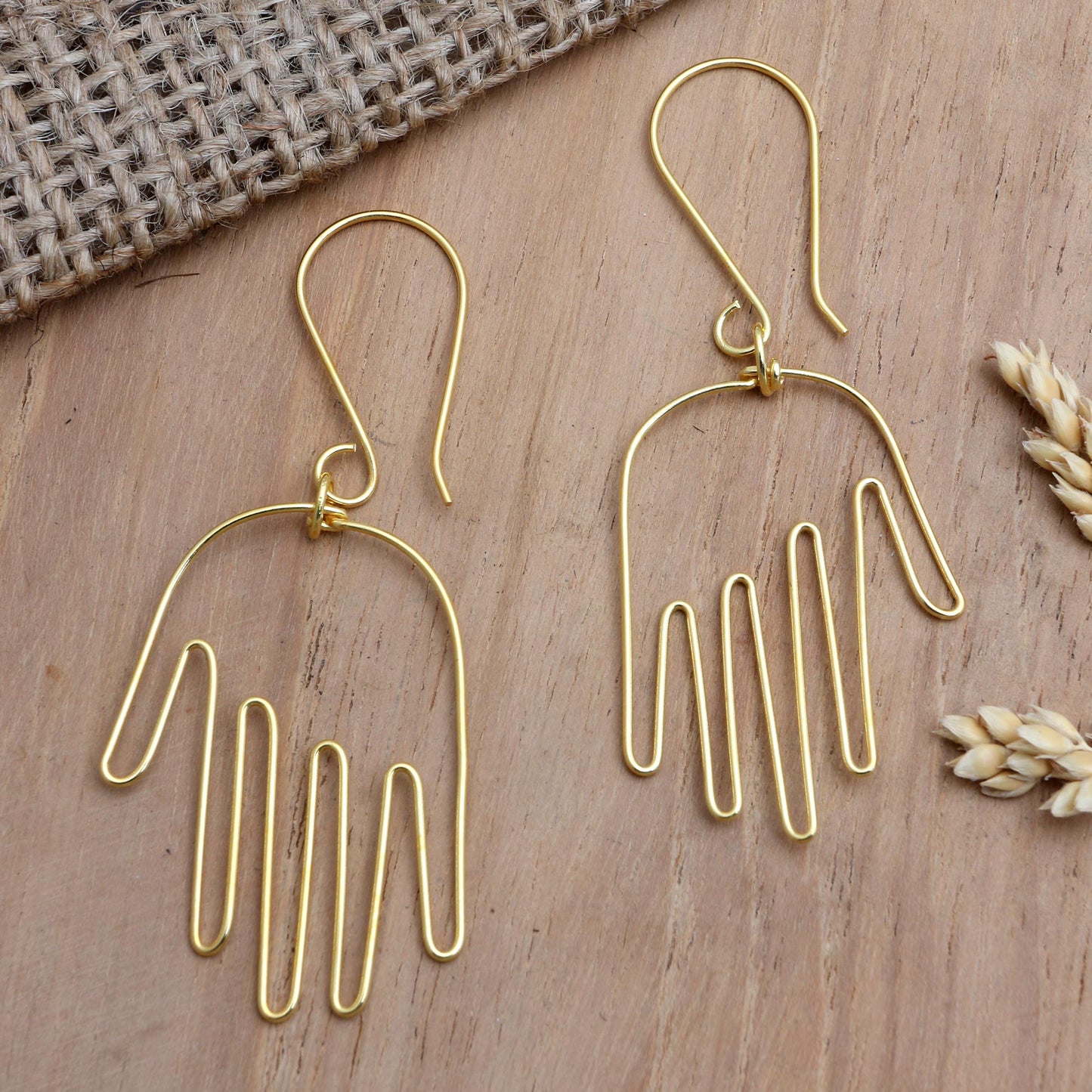 Stretch Out Gold-Plated Balinese Dangle Earrings