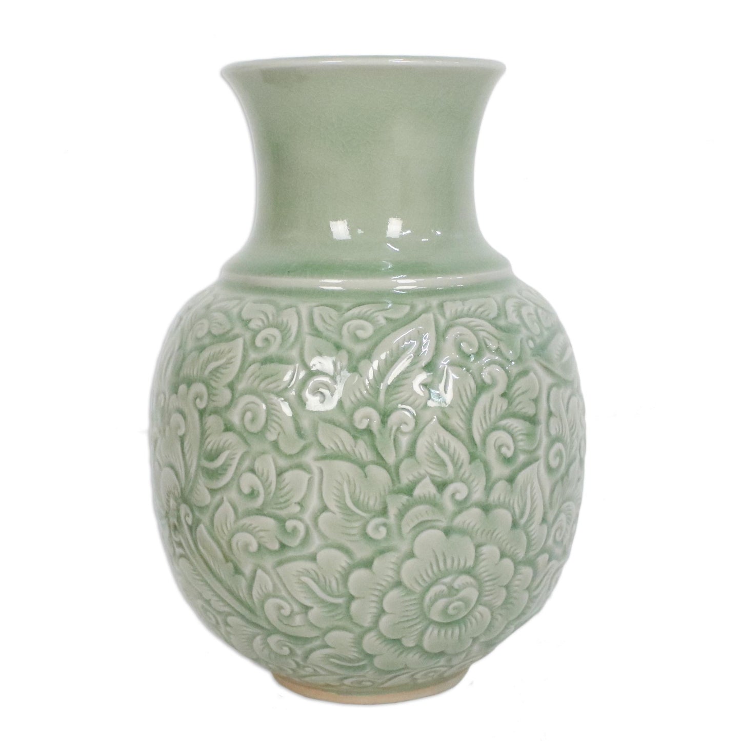 Jade Landscape Celadon Ceramic Vase