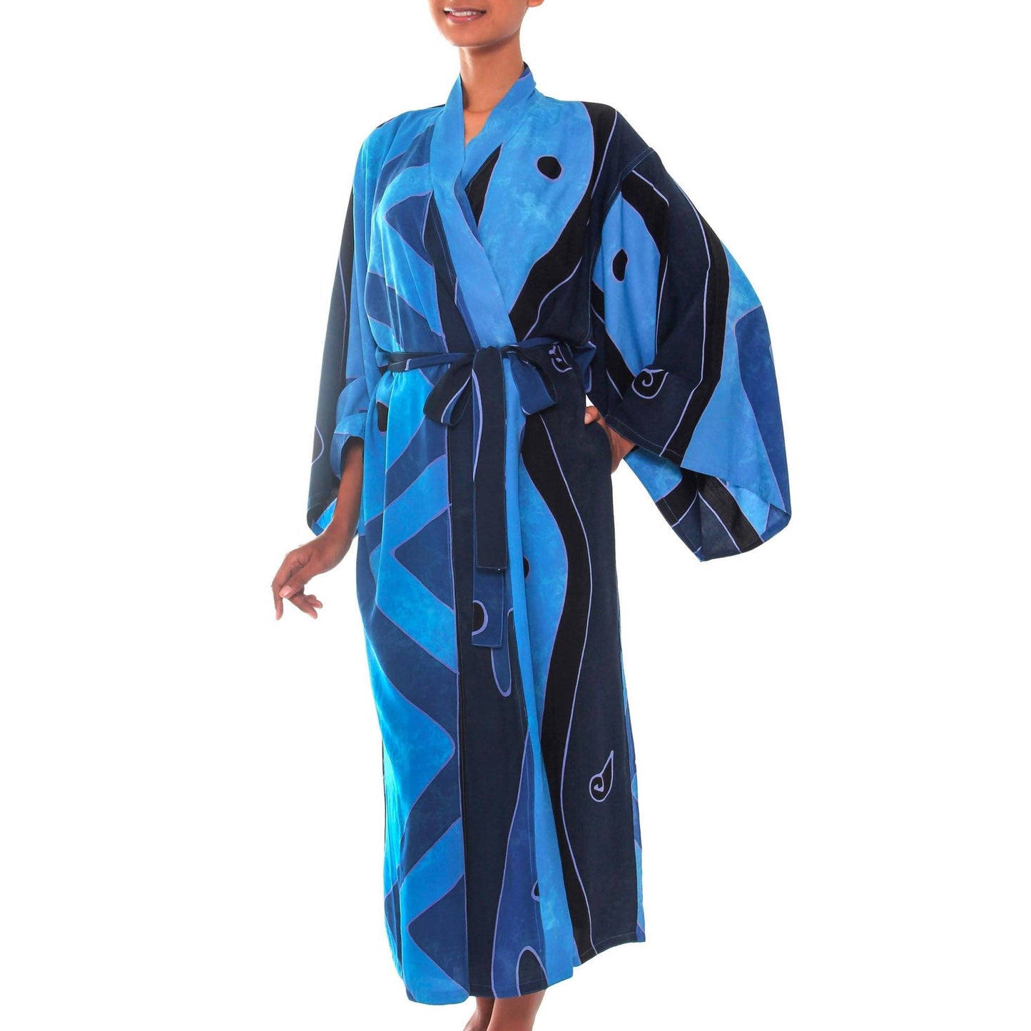 Tropical Sea Women's Batik Robe