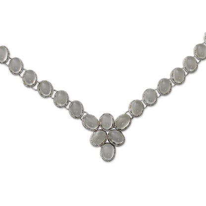 NOVICA - Silver Moonstone Choker Necklace