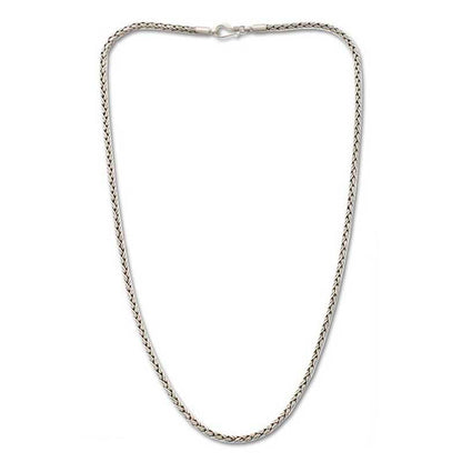 Rice Seeds Sterling Silver Chain Necklace