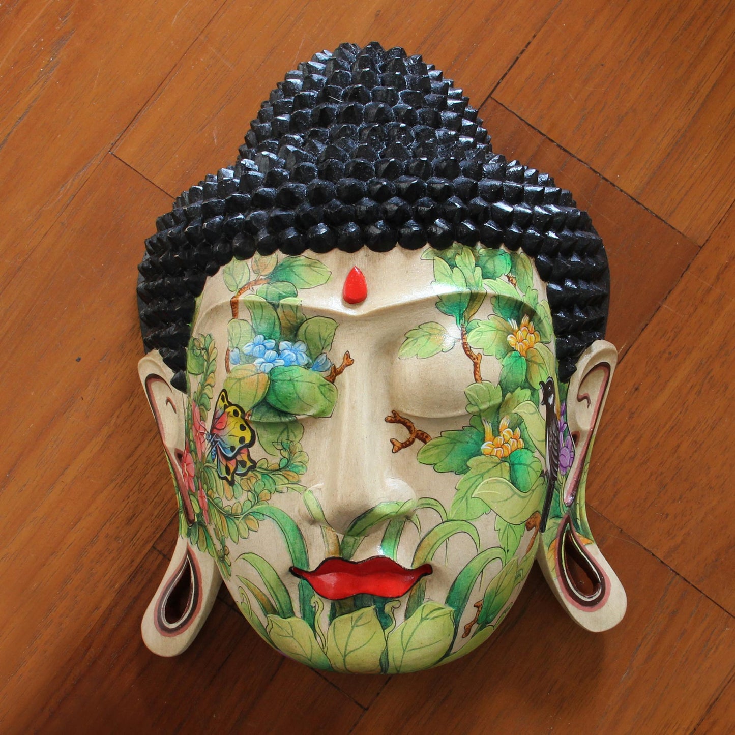 Delighted Buddha Wood mask