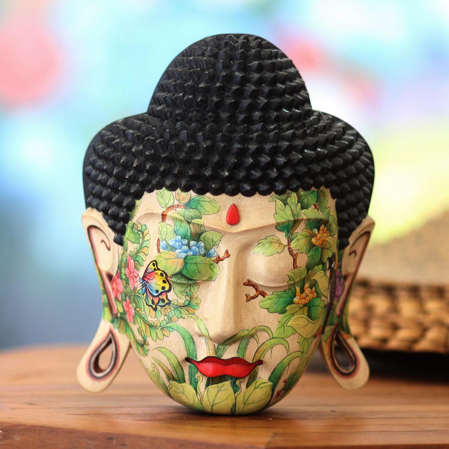 Delighted Buddha Wood mask