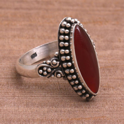 Fire and Courage Sterling Silver and Carnelian Ring