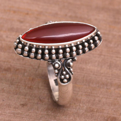 Fire and Courage Sterling Silver and Carnelian Ring