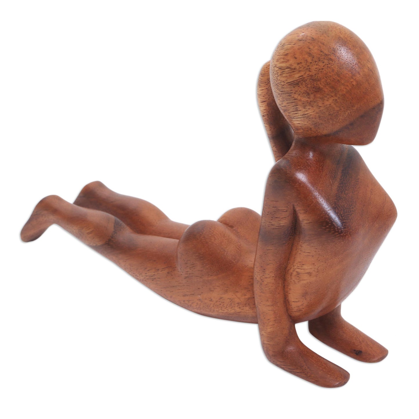 Cobra Yoga Pose Suar Wood Meditation Sculpture