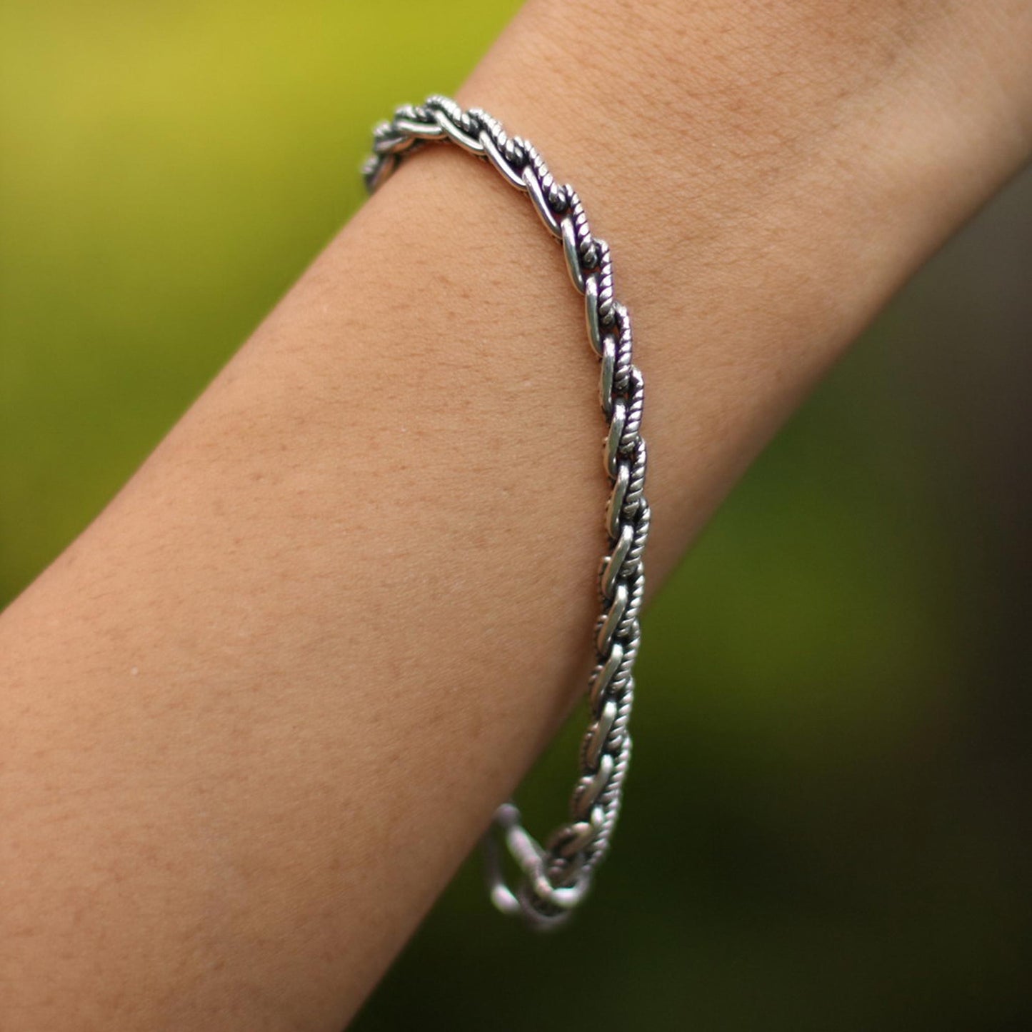 Flowing River Men's Sterling Silver Chain Bracelet