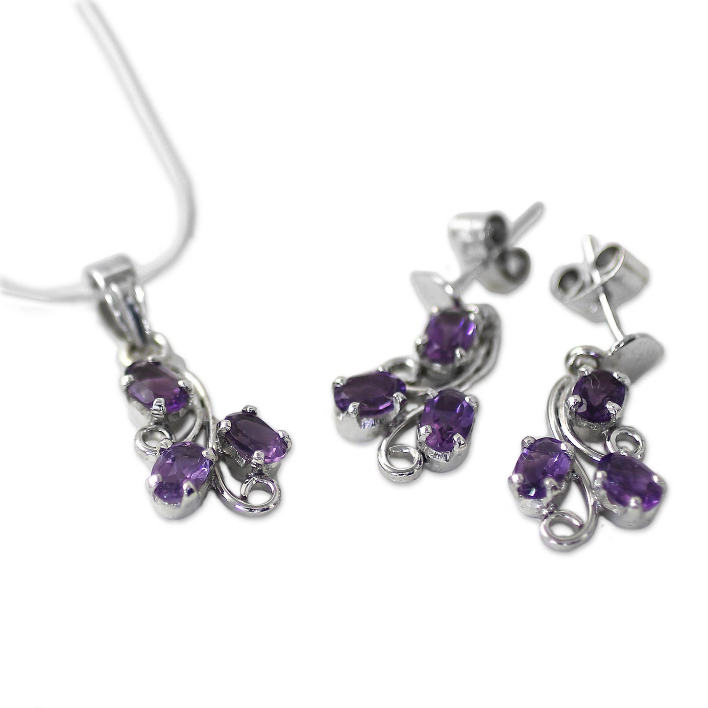 Mystical Blooms Amethyst Jewelry Set