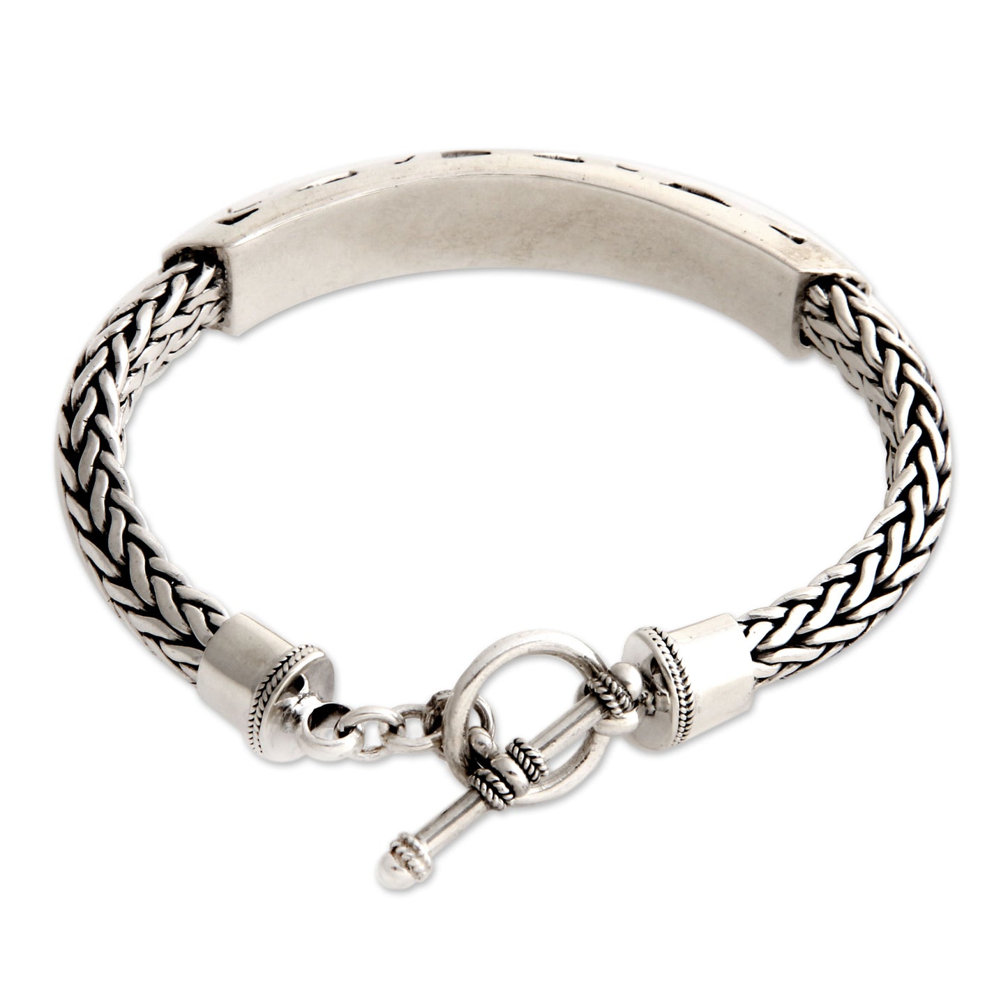 Mystic Symbols Sterling Silver Braided Bracelet