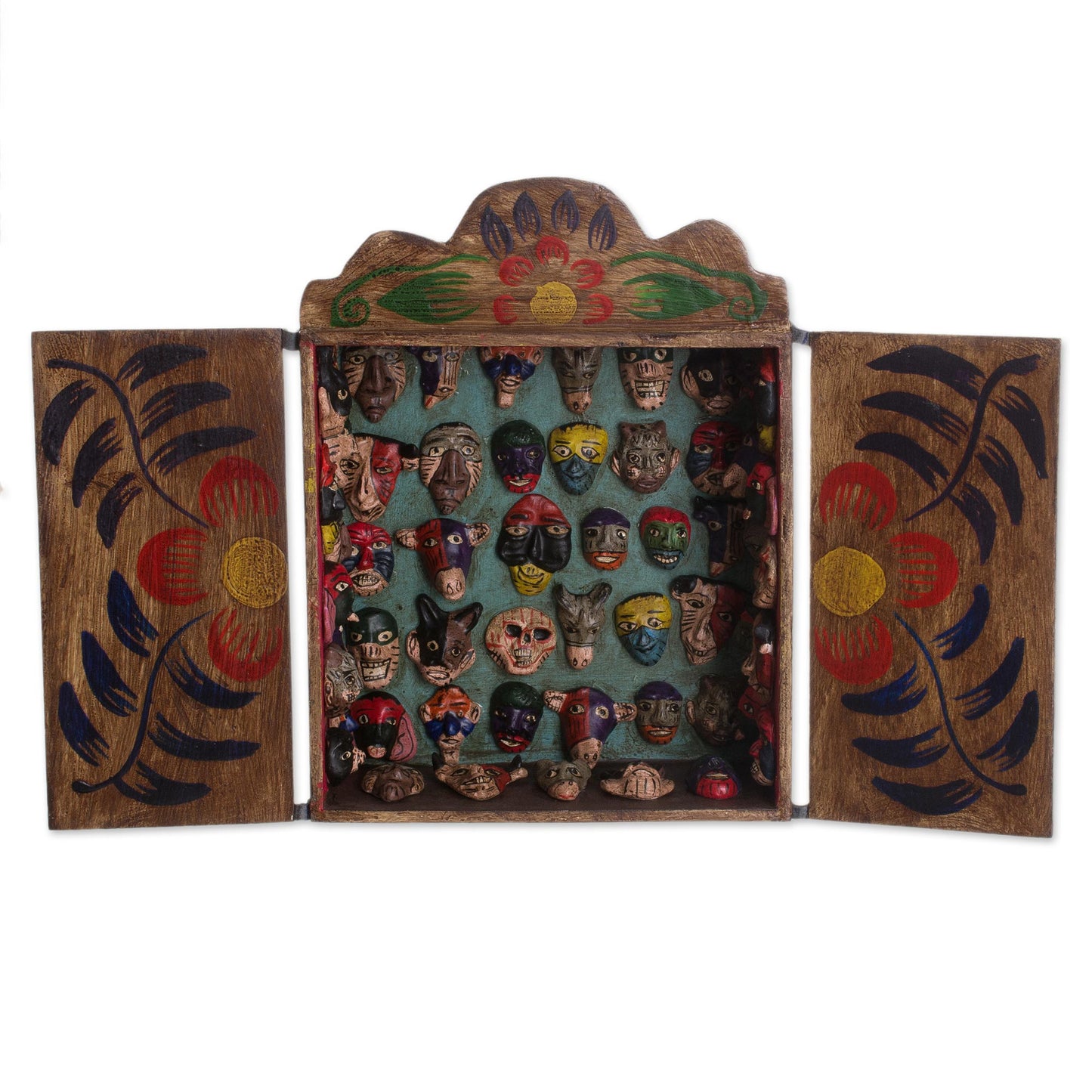 Mask Collection Unique Wood Retablo Folk Art Mask Theme Sculpture