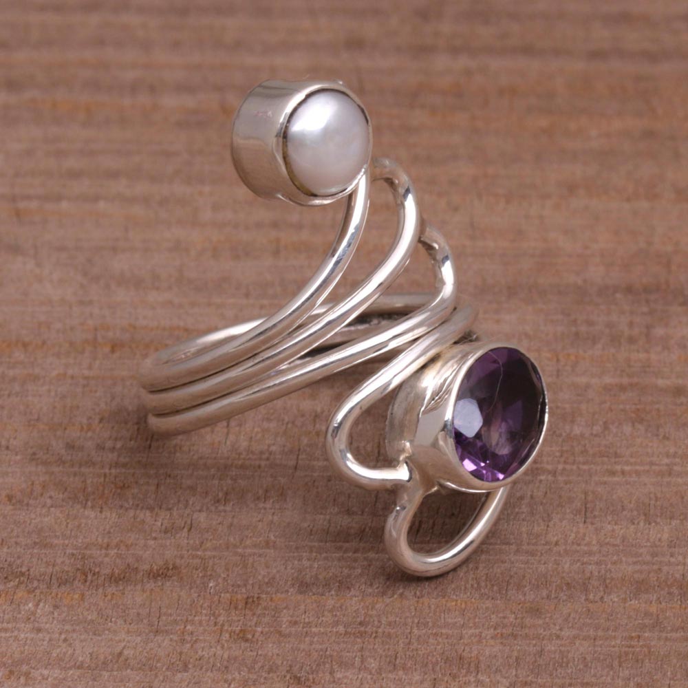 Pure in Heart Amethyst and Pearl Ring