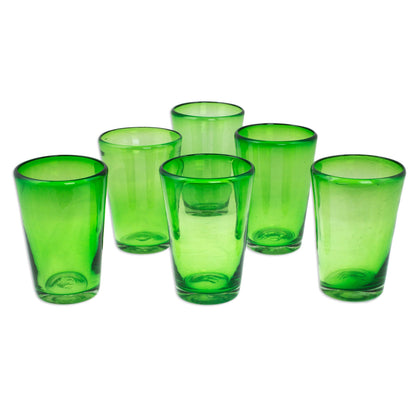 Lime Twist Handblown Recycled Water Glasses