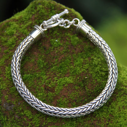 Lives Entwined Sterling Silver Chain Bracelet