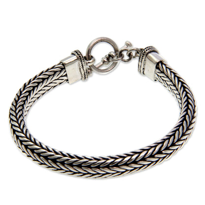 Lives Entwined Sterling Silver Chain Bracelet