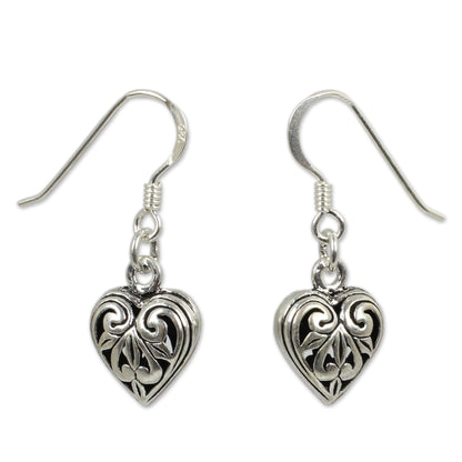 Filigree Heart Sterling Silver Earrings
