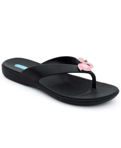 Oka-B Farrah Women's Flip Flops with Pink Flamingo Pendants