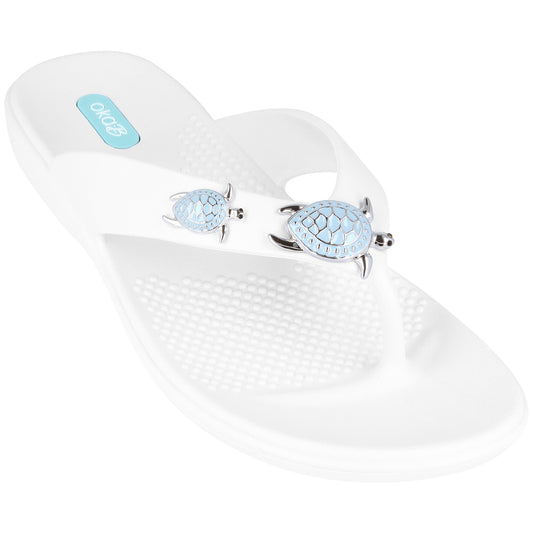 Oka-B's "Theresa" Women's Flip Flops with Cute Sea Turtles