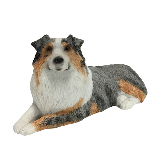 Blue Merle Australian Shepherd Dog Sculpture