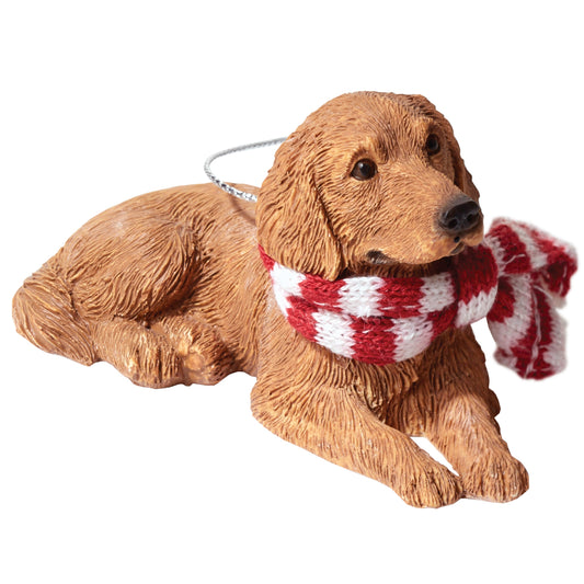 Playful Golden Retriever Christmas Tree Ornament