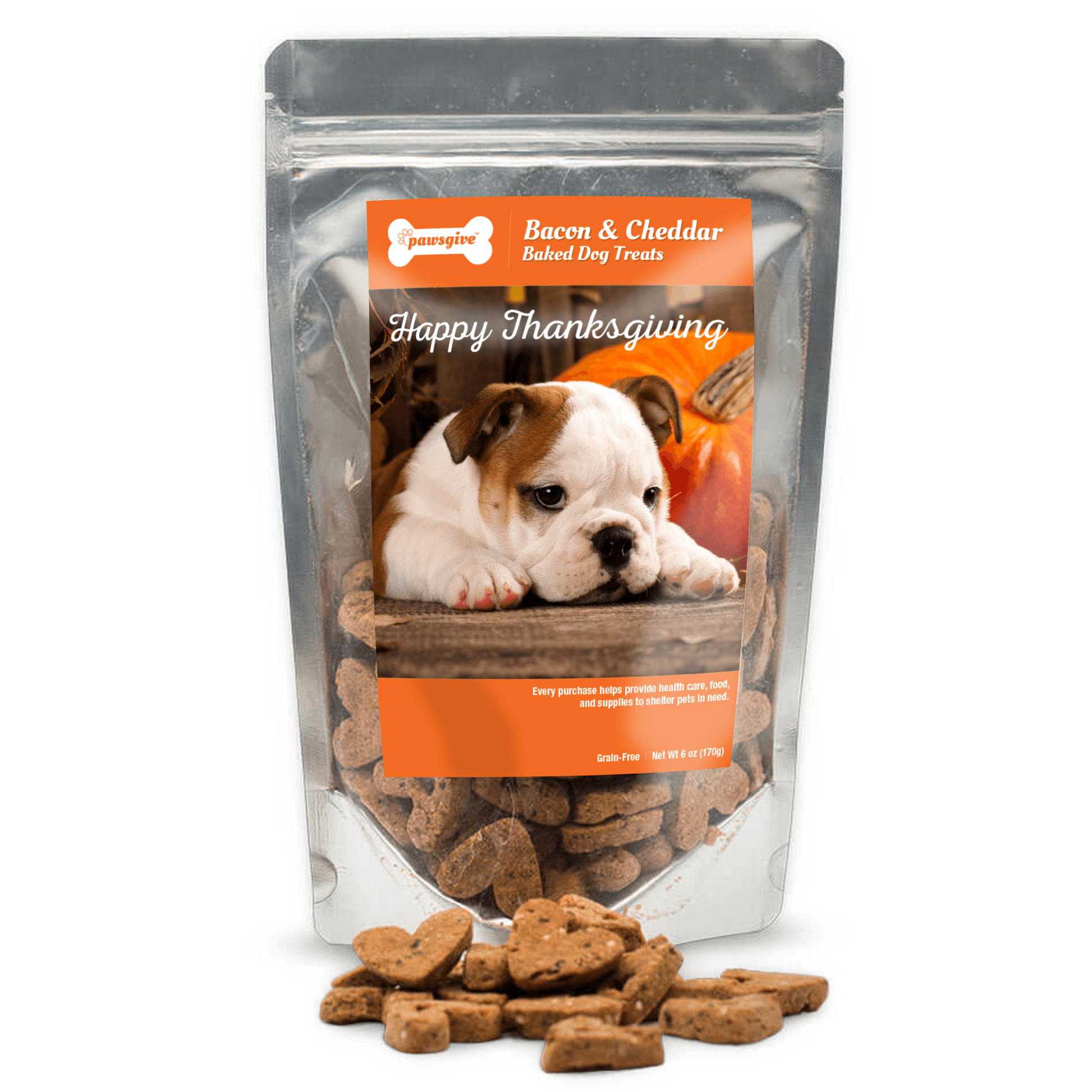 PawsGive - Thanksgiving Bacon & Cheese Gluten Free Dog Treats