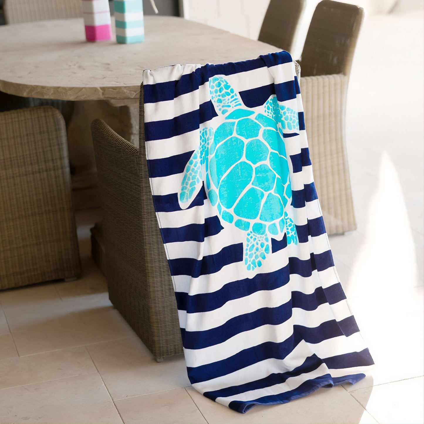 Turtle Stripe Beach Towel