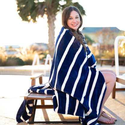 Navy Stripe Blanket