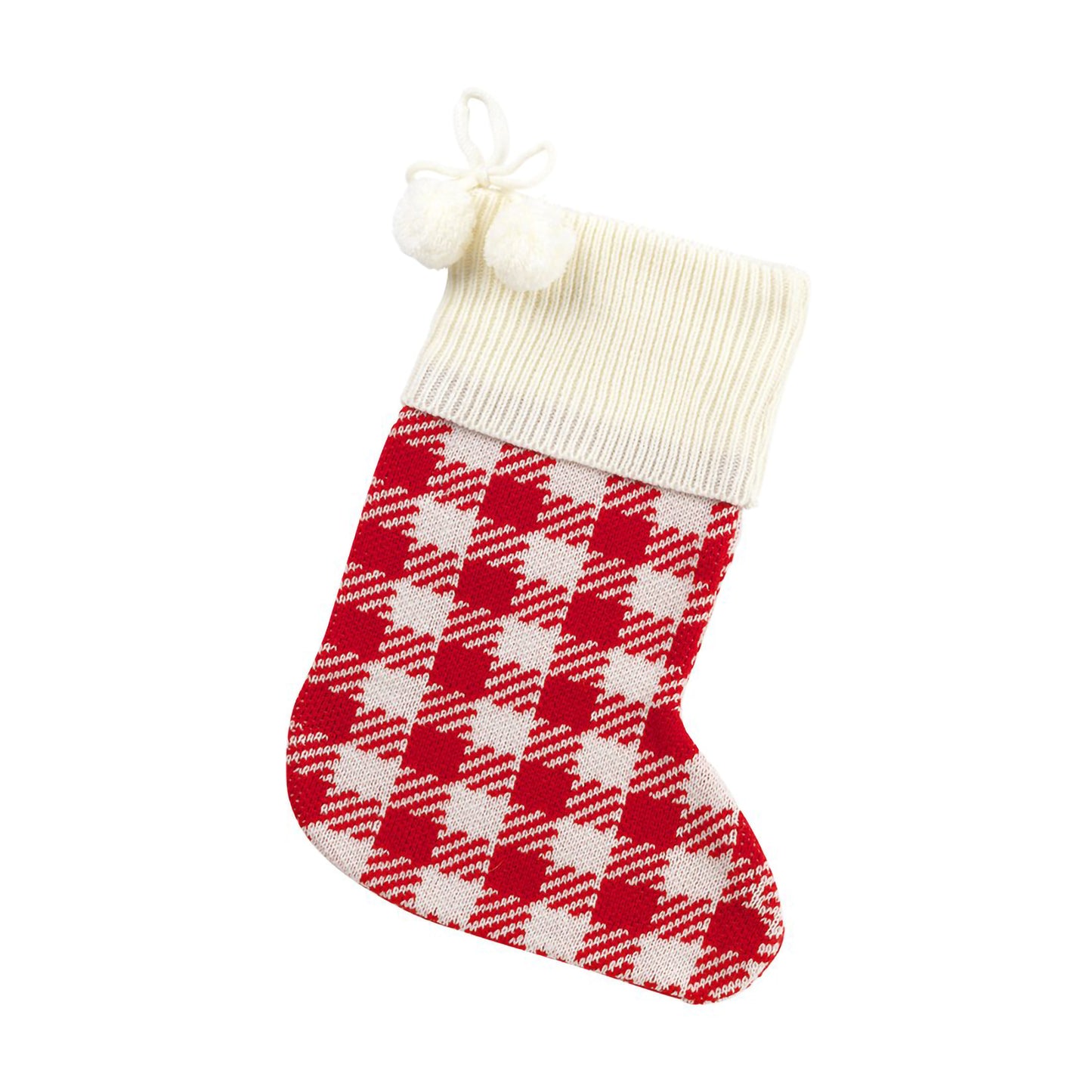 Red Plaid Knit Stocking