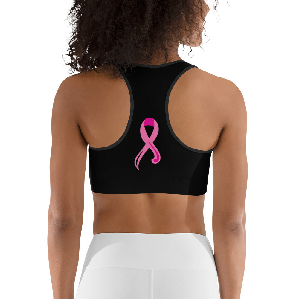 Pink Ribbon Swirl Sports Bra