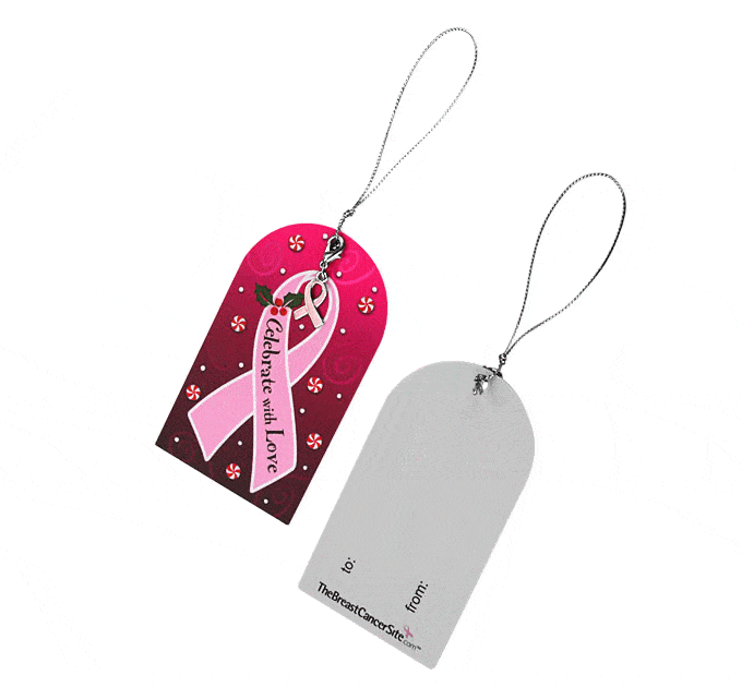 Celebrate With Love Pink Ribbon Gift Tags - Set Of 3