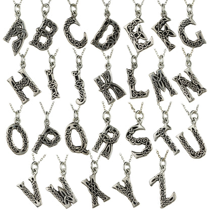 Celtic Alphabet Pewter Necklace