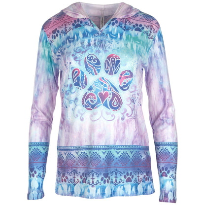 Cosmic Dreams Paw Print Lightweight Hoodie