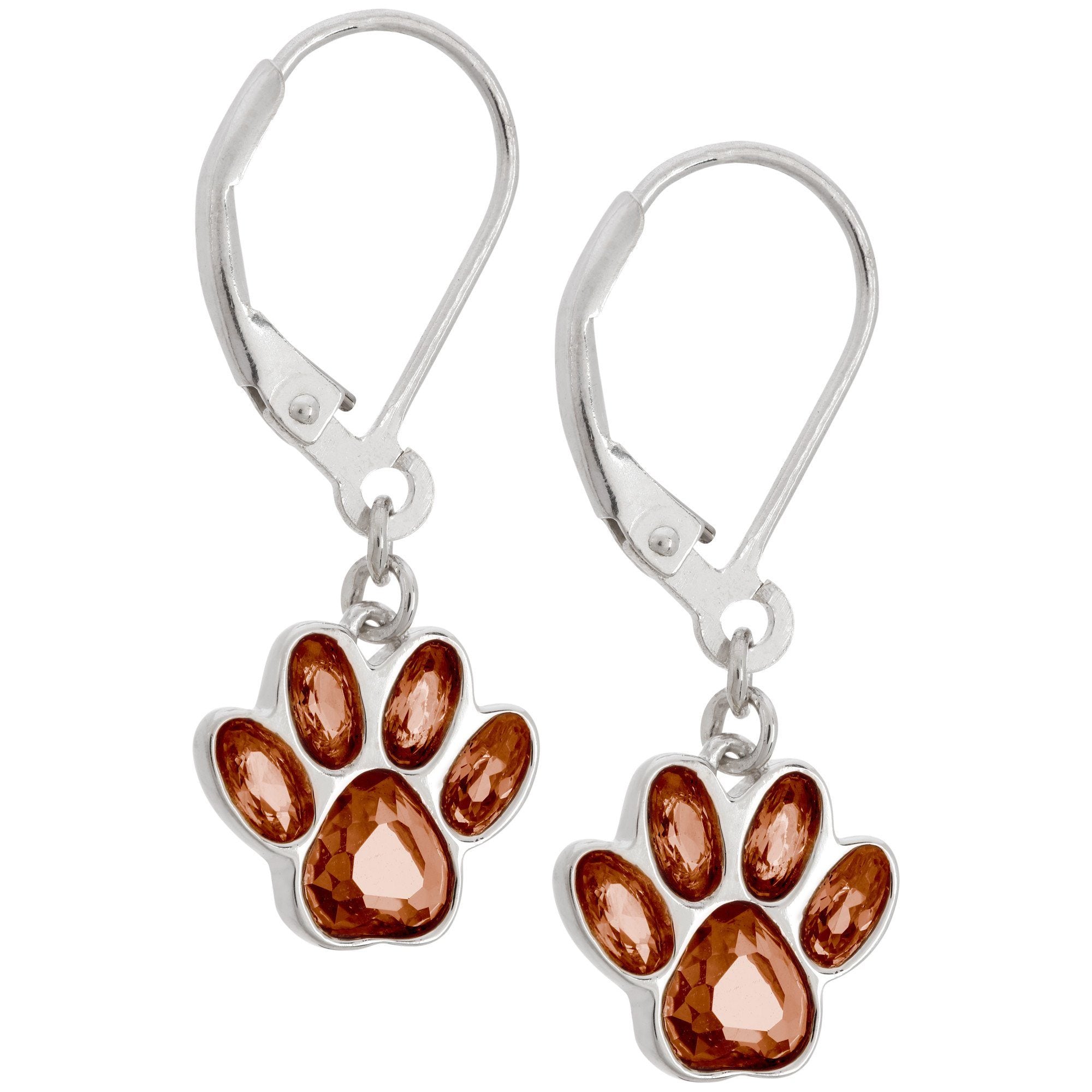 Dangling Dog Paw Earrings store on Leverbacks in Sterling Silver