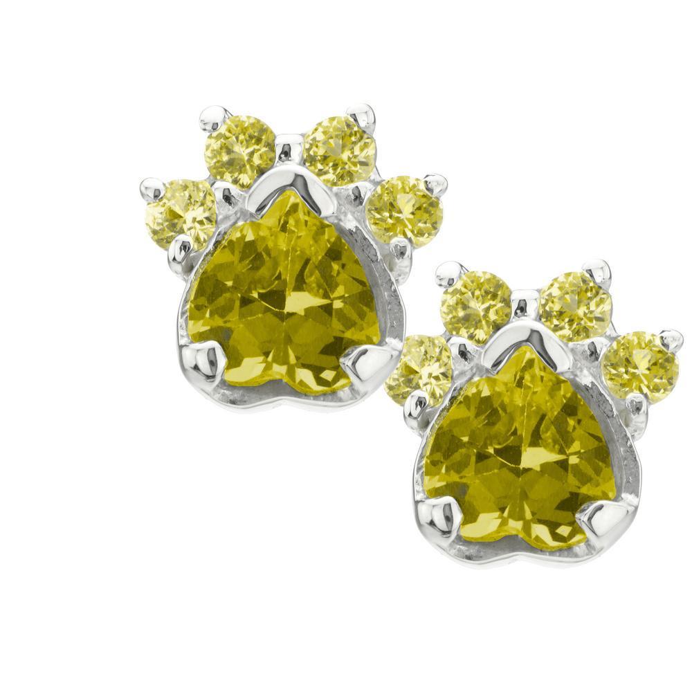 Paw Print Birthstone Earrings Fair Trade