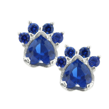 Paw Print Birthstone Earrings