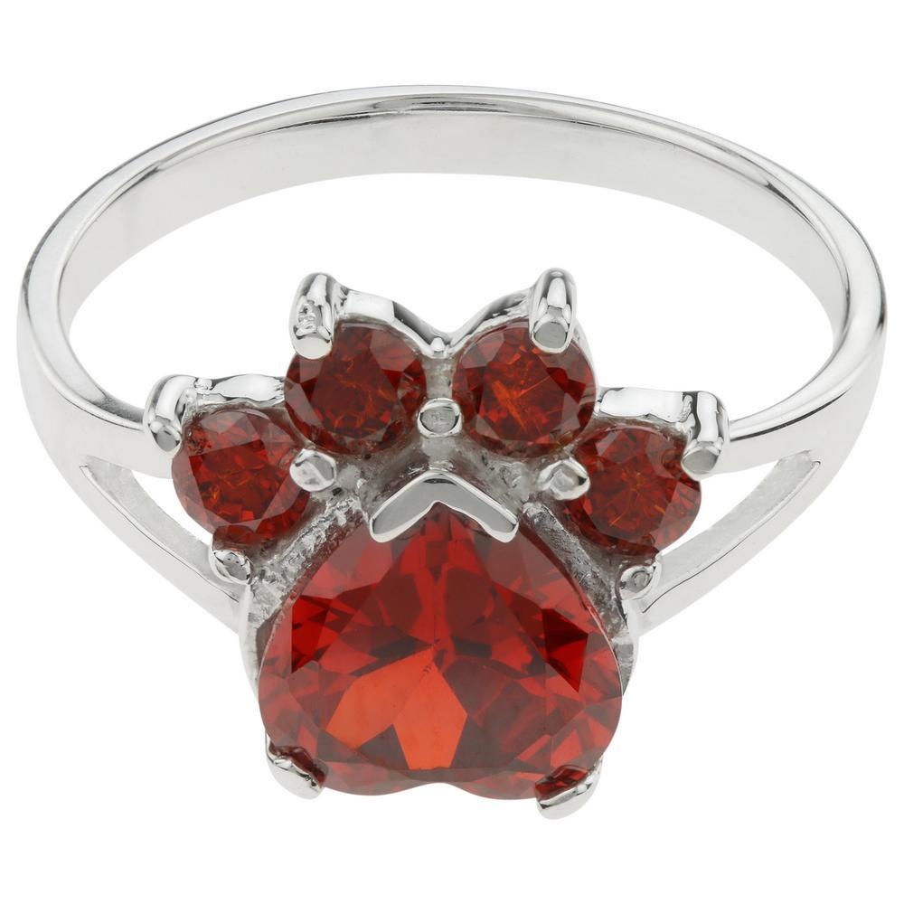 Paw print birthstone ring store