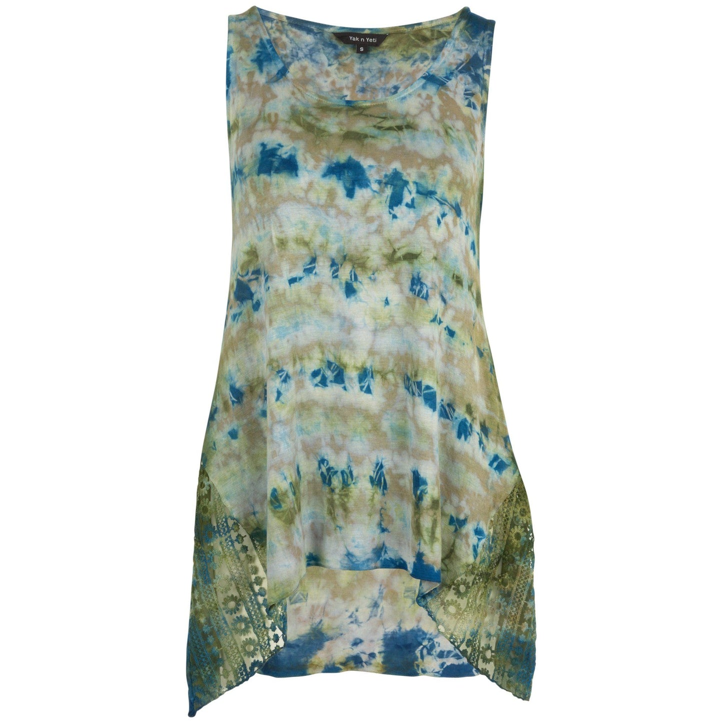 Peek-A-Boo Lace Tye Dye Sleeveless Tunic