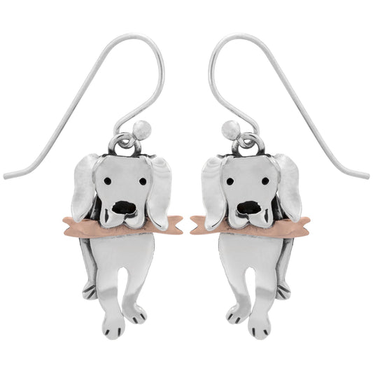 Playful Labrador Sterling Earrings