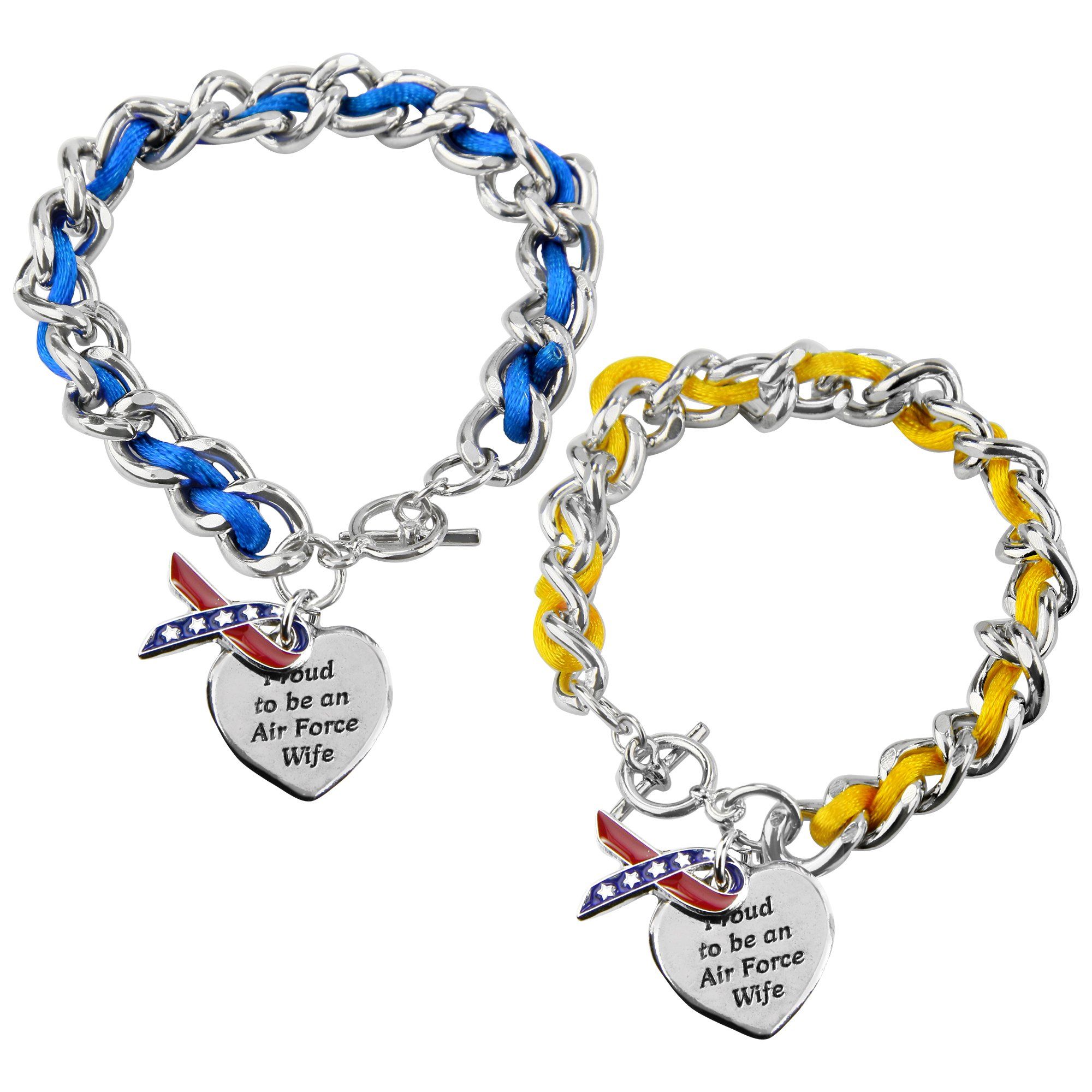 Ribbon Rescue Proud to be an Air Force Wife Ribbon Charm Bracelet | The Animal Rescue ...