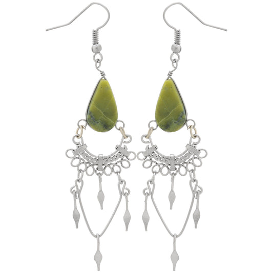 Swirls Chandelier Stone Earrings