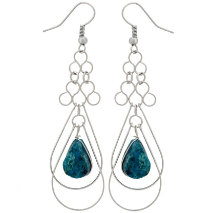 Teardrop Loops Stone Earrings