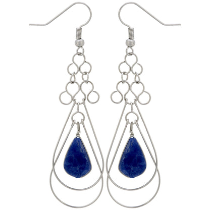 Teardrop Loops Stone Earrings