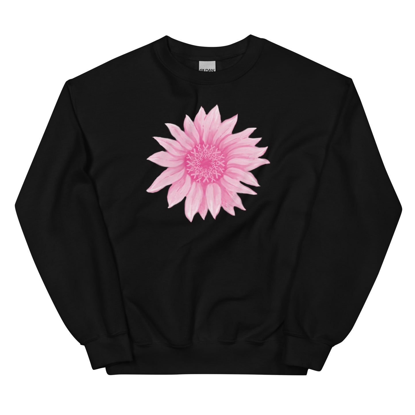 Pink Ribbon Sunflower Crewneck Sweatshirt