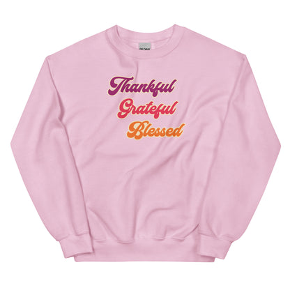 Thankful Grateful Blessed Crewneck Sweatshirt