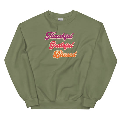 Thankful Grateful Blessed Crewneck Sweatshirt