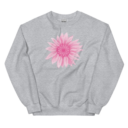 Pink Ribbon Sunflower Crewneck Sweatshirt